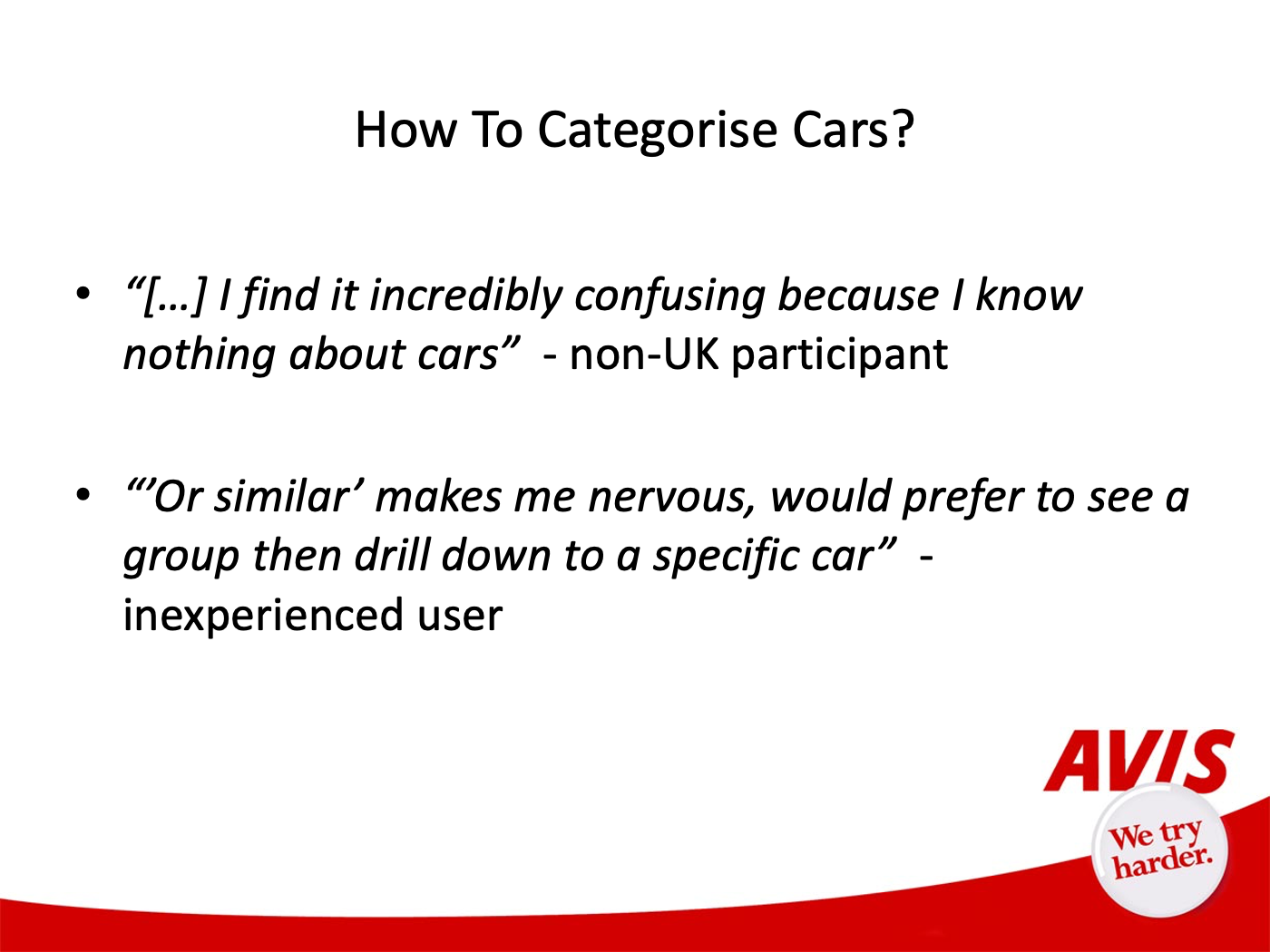 How to Categorise Cars