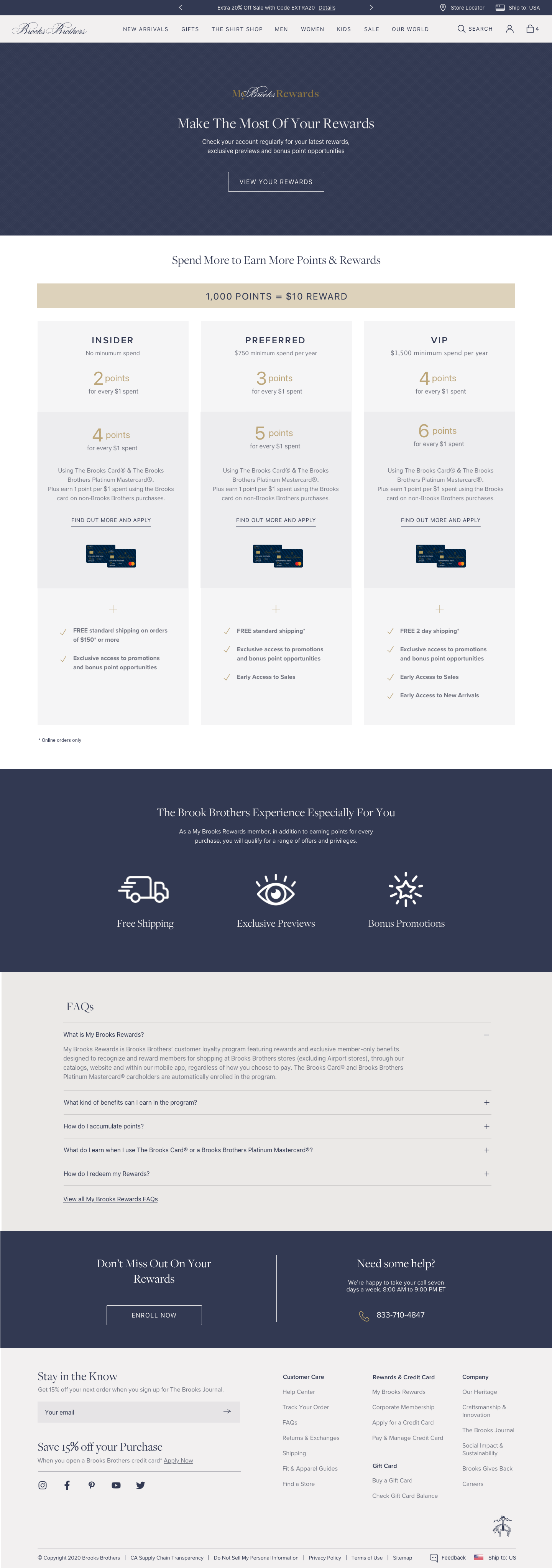 Brooks Brothers Rewards Landing UI 4