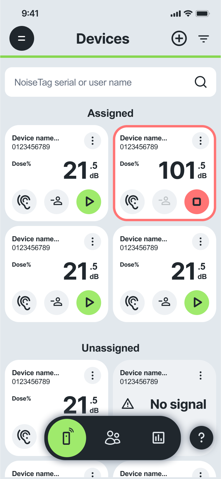 Home Screen Devices Warning